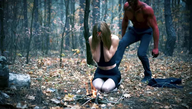 Demon fucked up a young bastard in the woods on Halloween.