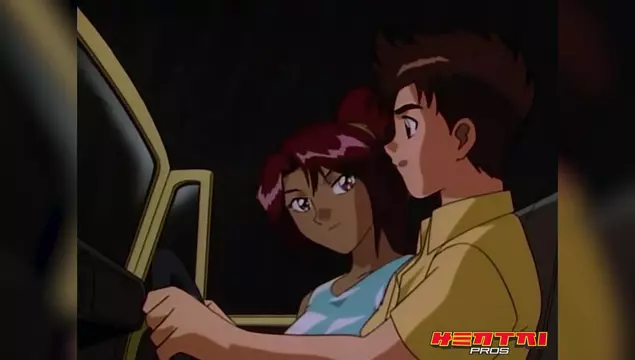 Anime girl seduced her friend for car sex.