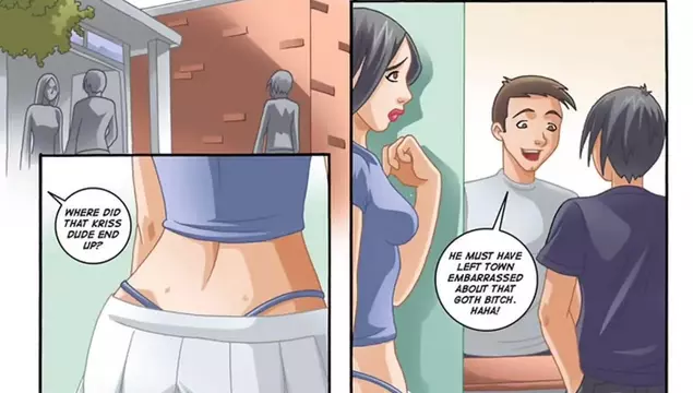 Hentai porn comic book where a young girl fucks a stranger.